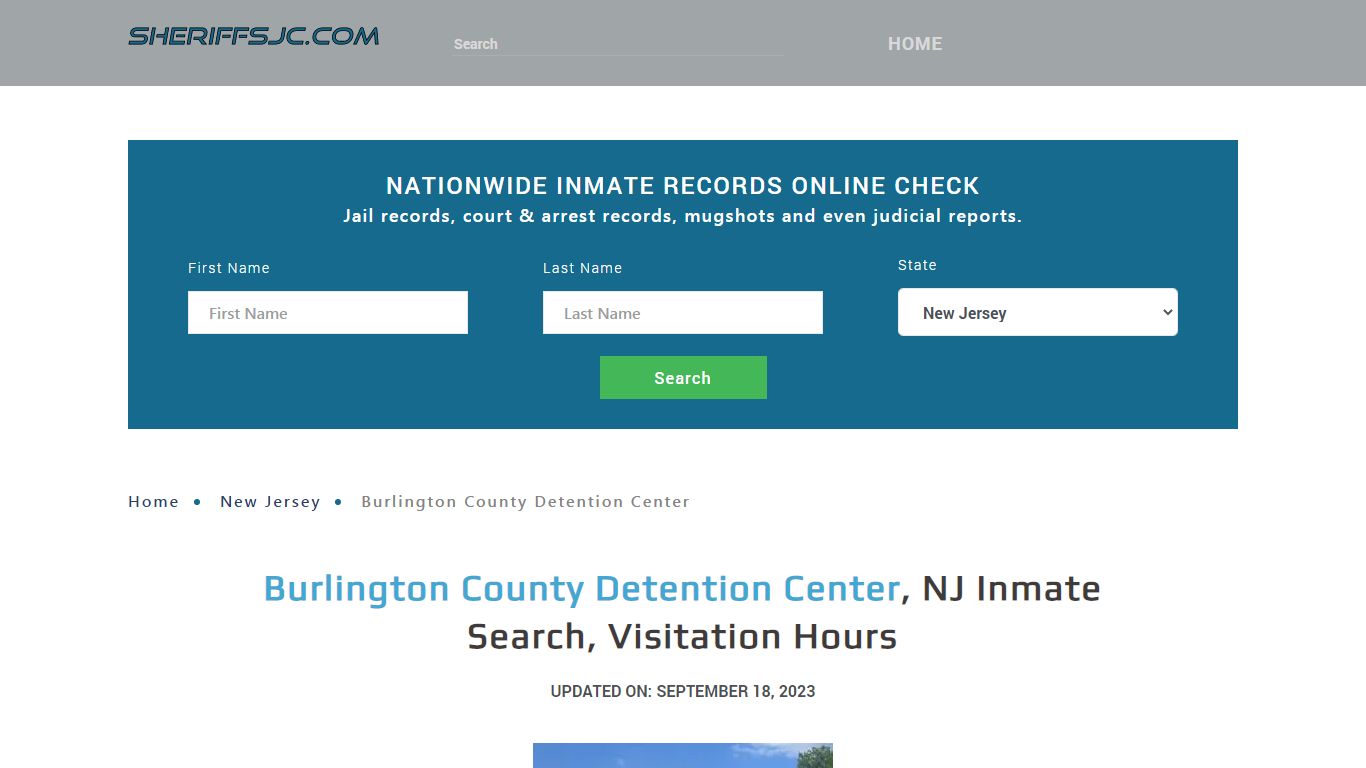 Burlington County Detention Center, NJ Inmate Search, Visitation Hours